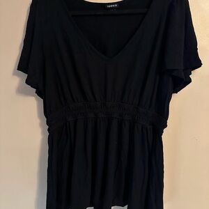 Torrid Black V-Neck Blouse